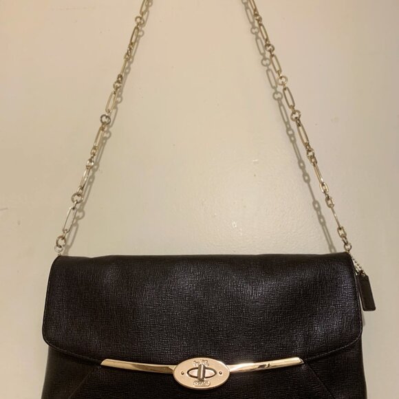 COACH MADISON CLUTCH IN TEXTURED LEATHER LI BLACK F25240 - Picture 4 of 16